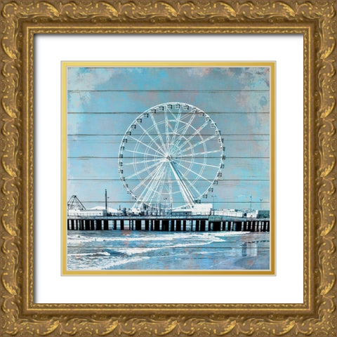A Day at The Beach Gold Ornate Wood Framed Art Print with Double Matting by Kimberly, Allen