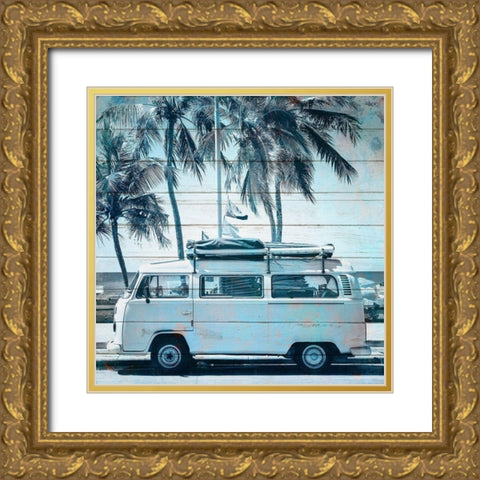 A Day at The Beach 3 Gold Ornate Wood Framed Art Print with Double Matting by Kimberly, Allen