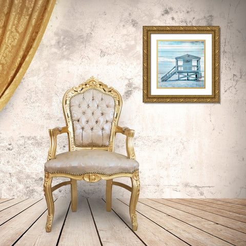 A Day at The Beach 4 Gold Ornate Wood Framed Art Print with Double Matting by Kimberly, Allen