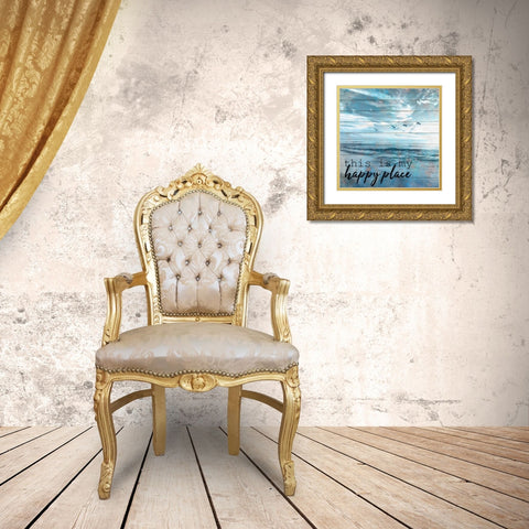 A Day at The Beach 5 Gold Ornate Wood Framed Art Print with Double Matting by Kimberly, Allen