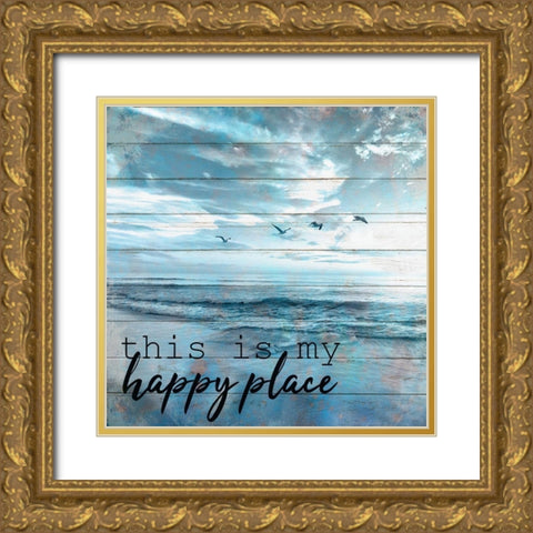 A Day at The Beach 5 Gold Ornate Wood Framed Art Print with Double Matting by Kimberly, Allen