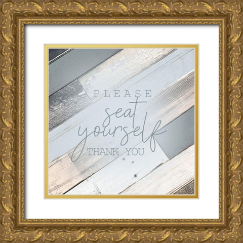 Seat Yourself Gold Ornate Wood Framed Art Print with Double Matting by Kimberly, Allen