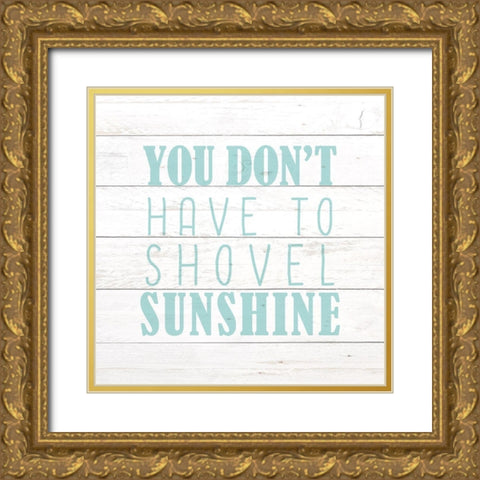 Shovel Sunshine Gold Ornate Wood Framed Art Print with Double Matting by Kimberly, Allen