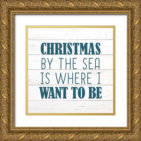 By The Sea Gold Ornate Wood Framed Art Print with Double Matting by Kimberly, Allen