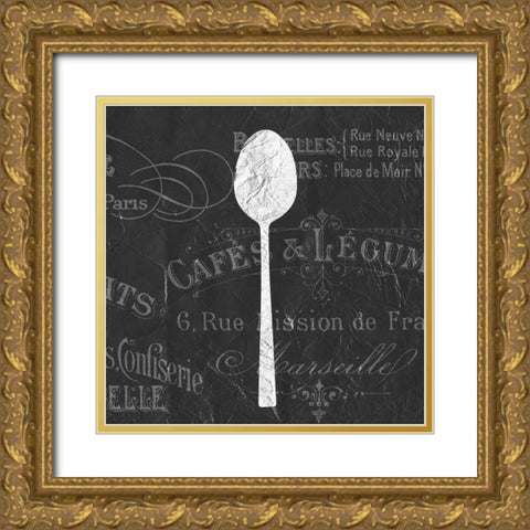 Utensils 3 Gold Ornate Wood Framed Art Print with Double Matting by Kimberly, Allen