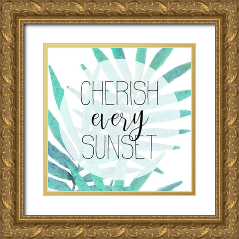 Sunsets 1 Gold Ornate Wood Framed Art Print with Double Matting by Kimberly, Allen