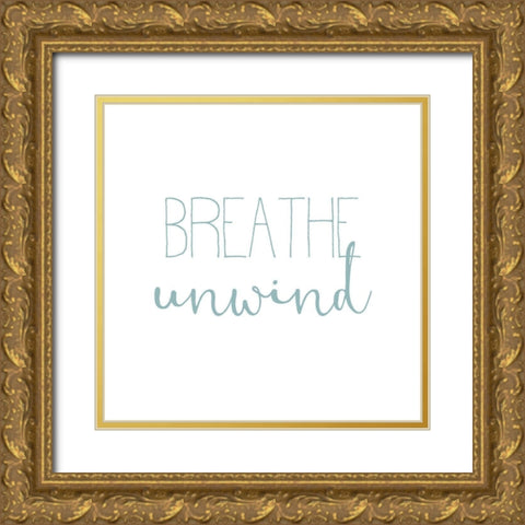 Inhale Exhale 4 Gold Ornate Wood Framed Art Print with Double Matting by Kimberly, Allen