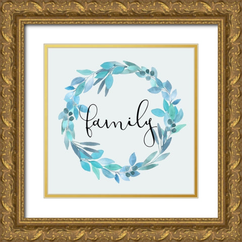 Blue Hues 1 Gold Ornate Wood Framed Art Print with Double Matting by Kimberly, Allen