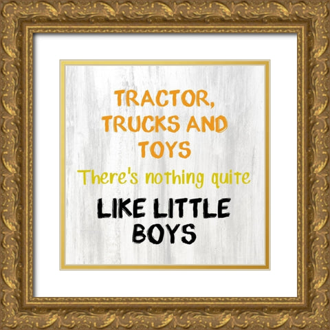 Tractor and Trucks 2 v2 Gold Ornate Wood Framed Art Print with Double Matting by Kimberly, Allen