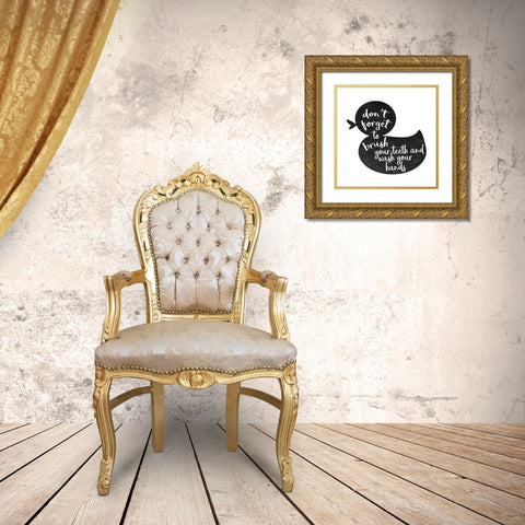 Bath Rules 2 Gold Ornate Wood Framed Art Print with Double Matting by Kimberly, Allen