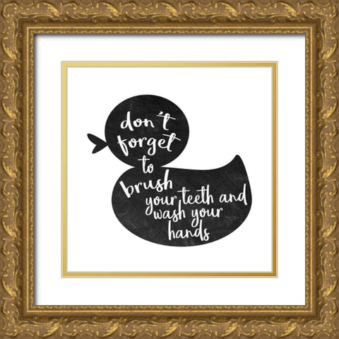 Bath Rules 2 Gold Ornate Wood Framed Art Print with Double Matting by Kimberly, Allen