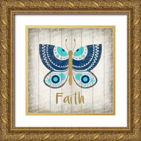 Indigo Native Faith Gold Ornate Wood Framed Art Print with Double Matting by Allen, Kimberly