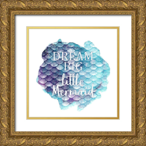 Little Mermaid 1 Gold Ornate Wood Framed Art Print with Double Matting by Kimberly, Allen