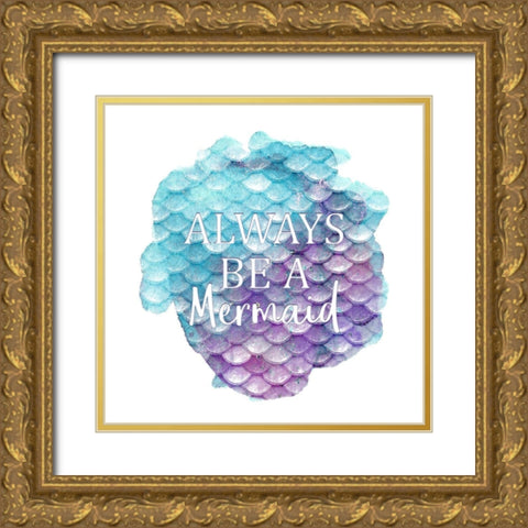 Little Mermaid 3 Gold Ornate Wood Framed Art Print with Double Matting by Kimberly, Allen