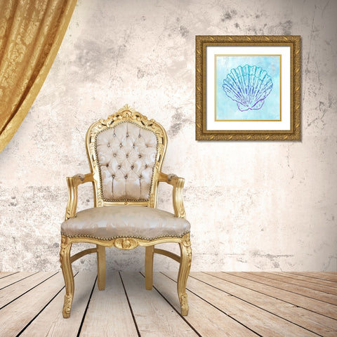 Mermaids 5 Gold Ornate Wood Framed Art Print with Double Matting by Kimberly, Allen
