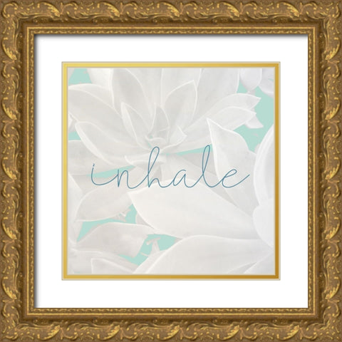 Inhale Gold Ornate Wood Framed Art Print with Double Matting by Kimberly, Allen