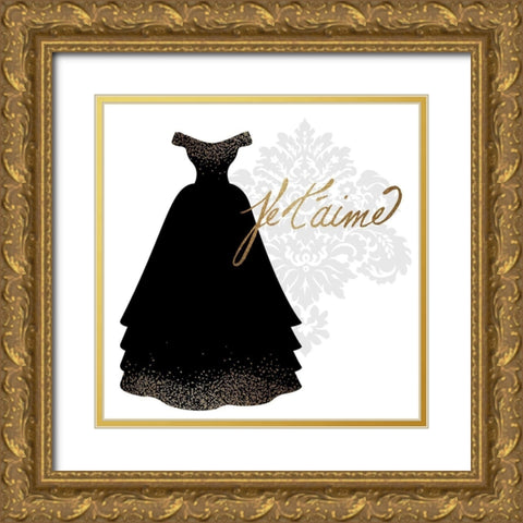 Paris Couture 1 Gold Ornate Wood Framed Art Print with Double Matting by Kimberly, Allen