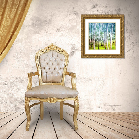 Palm Tree Forest 2 Gold Ornate Wood Framed Art Print with Double Matting by Kimberly, Allen