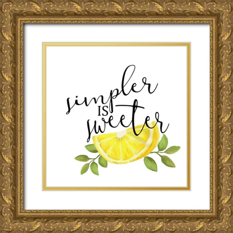 Fresh Lemons 5 Gold Ornate Wood Framed Art Print with Double Matting by Kimberly, Allen