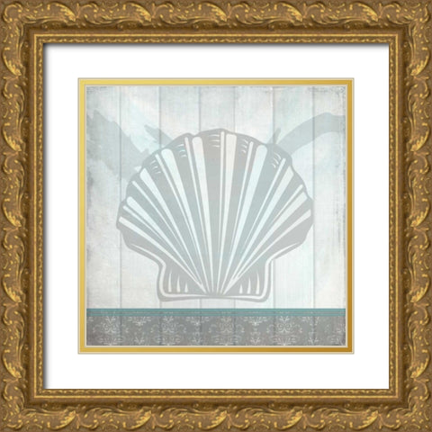 Sea Shell C Gold Ornate Wood Framed Art Print with Double Matting by Allen, Kimberly