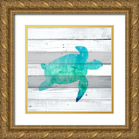 Watercolor Sea Life 3 Gold Ornate Wood Framed Art Print with Double Matting by Kimberly, Allen