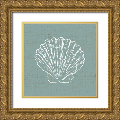 Ocean Blues 3 Gold Ornate Wood Framed Art Print with Double Matting by Allen, Kimberly