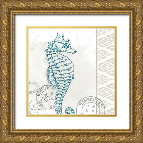 By the Sea 4 Gold Ornate Wood Framed Art Print with Double Matting by Allen, Kimberly