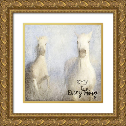 Family is Everything Gold Ornate Wood Framed Art Print with Double Matting by Allen, Kimberly
