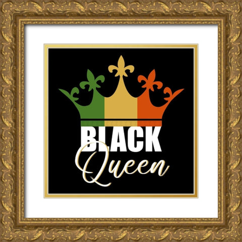 Black Queen Gold Ornate Wood Framed Art Print with Double Matting by Allen, Kimberly