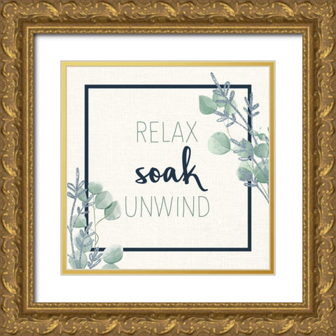 Wash 3 Gold Ornate Wood Framed Art Print with Double Matting by Allen, Kimberly