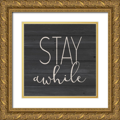 Stay Gold Ornate Wood Framed Art Print with Double Matting by Allen, Kimberly