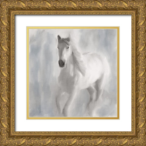 White Gold Ornate Wood Framed Art Print with Double Matting by Allen, Kimberly