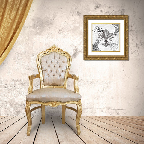 Paris Vintage 3 Gold Ornate Wood Framed Art Print with Double Matting by Allen, Kimberly