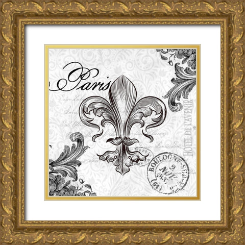 Paris Vintage 3 Gold Ornate Wood Framed Art Print with Double Matting by Allen, Kimberly