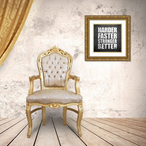 Harder Faster Gold Ornate Wood Framed Art Print with Double Matting by Allen, Kimberly