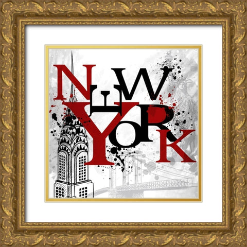New York Gold Ornate Wood Framed Art Print with Double Matting by Allen, Kimberly