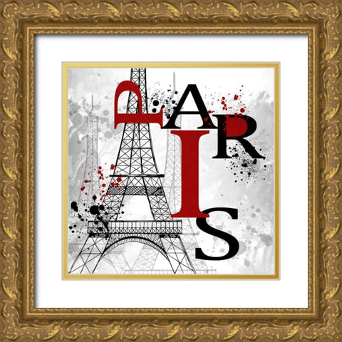 Paris Gold Ornate Wood Framed Art Print with Double Matting by Allen, Kimberly
