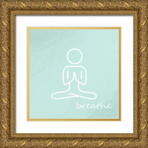Yoga 3 Gold Ornate Wood Framed Art Print with Double Matting by Allen, Kimberly