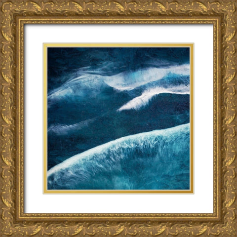 Waves 1 Gold Ornate Wood Framed Art Print with Double Matting by Allen, Kimberly