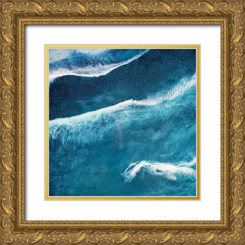 Waves 2 Gold Ornate Wood Framed Art Print with Double Matting by Allen, Kimberly