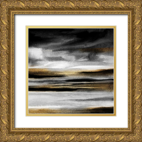 Layers of Black and White Gold Ornate Wood Framed Art Print with Double Matting by Allen, Kimberly