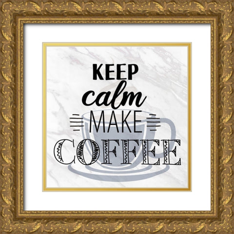 Coffee Marble 1 Gold Ornate Wood Framed Art Print with Double Matting by Allen, Kimberly