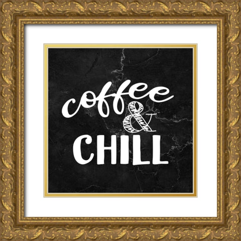 Coffee Marble 2 Gold Ornate Wood Framed Art Print with Double Matting by Allen, Kimberly
