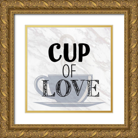 Coffee Marble 3 Gold Ornate Wood Framed Art Print with Double Matting by Allen, Kimberly