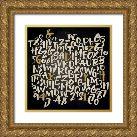 Letters and Punctuation Gold Ornate Wood Framed Art Print with Double Matting by Allen, Kimberly