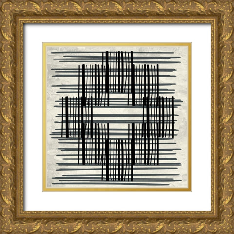 Pattern Stripe 1 Gold Ornate Wood Framed Art Print with Double Matting by Allen, Kimberly