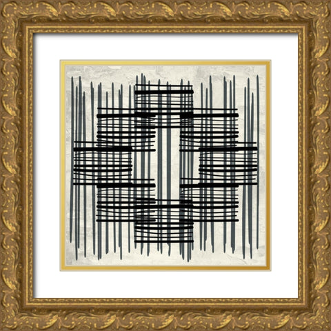 Pattern Stripe 2 Gold Ornate Wood Framed Art Print with Double Matting by Allen, Kimberly