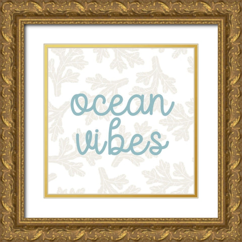 Ocean Vibes Gold Ornate Wood Framed Art Print with Double Matting by Allen, Kimberly