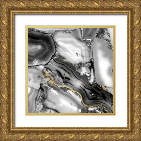 Fashion Abstract 2 Gold Ornate Wood Framed Art Print with Double Matting by Allen, Kimberly