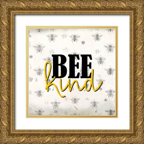Bee Kind Gold Ornate Wood Framed Art Print with Double Matting by Allen, Kimberly